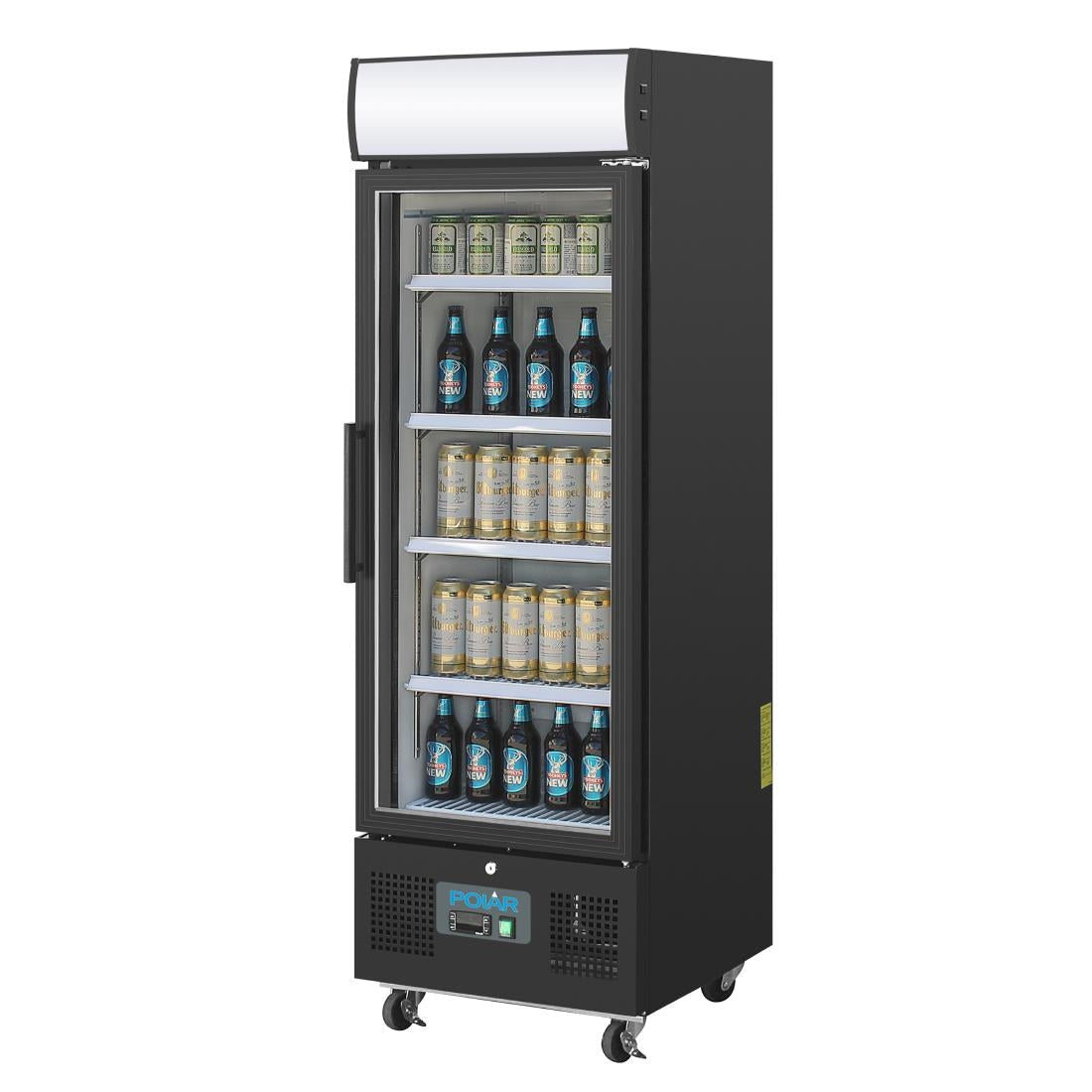 Polar G-Series Upright Display Fridge 218Ltr Black