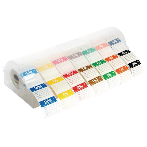 Vogue Dissolvable Colour Coded Food Labels with 2" Dispenser - GH475