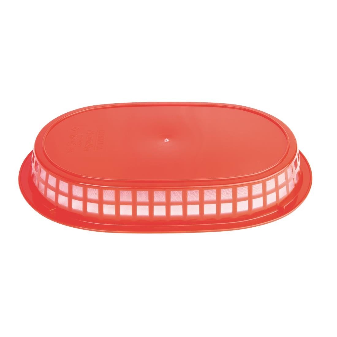 Olympia Oval Polypropylene Food Basket Red (6 Pack) - GH967