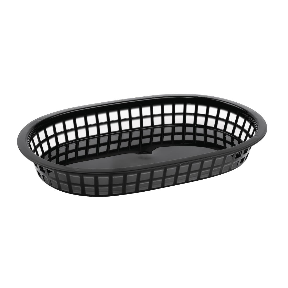 Olympia Oval Polypropylene Food Basket Black (6 Pack) - GH969