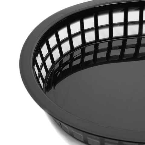 Olympia Oval Polypropylene Food Basket Black (6 Pack) - GH969