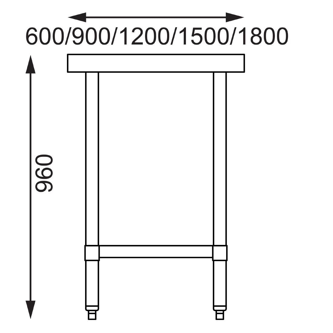 Vogue Stainless Steel Prep Table 900mm - GJ501