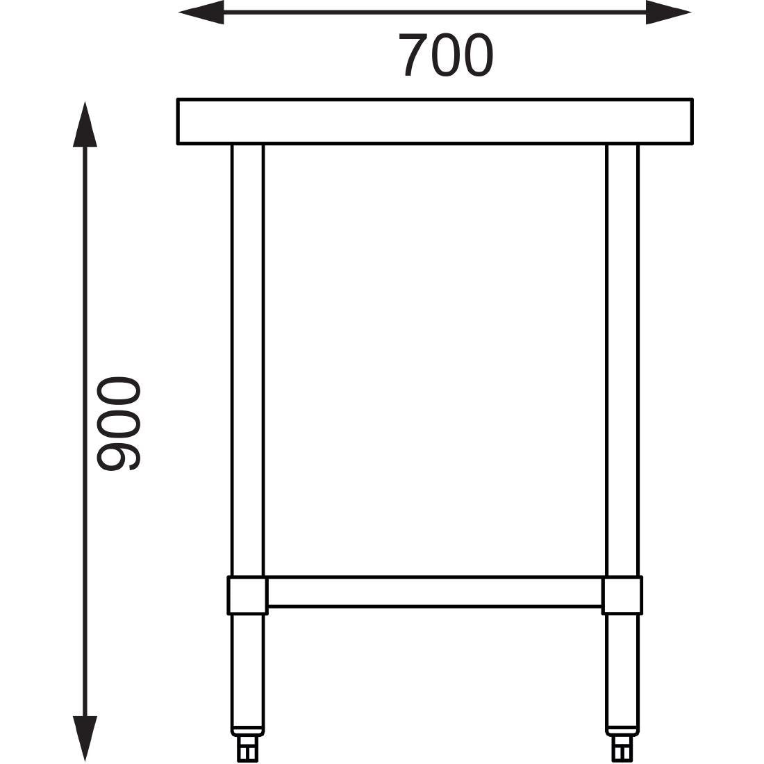 Vogue Stainless Steel Prep Table 900mm - GJ501