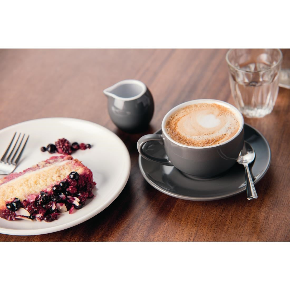 Olympia Cafe Milk Jug Charcoal - 70ml (Box 6) - CM757