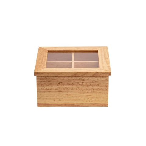 Olympia Mini Hevea Wood Tea Box with Lid - GL089