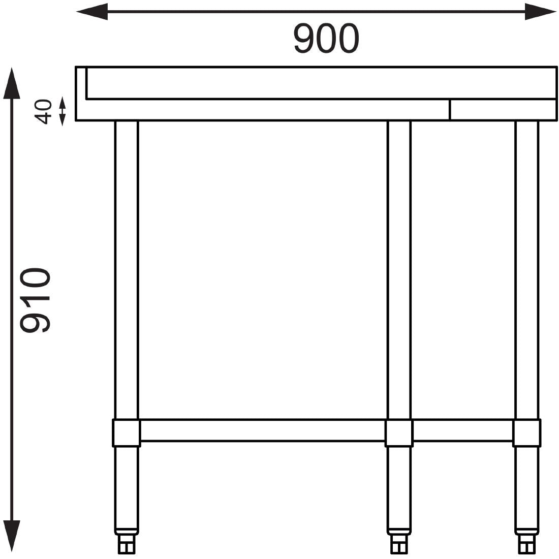 Vogue Stainless Steel Corner Table 700mm - GL278
