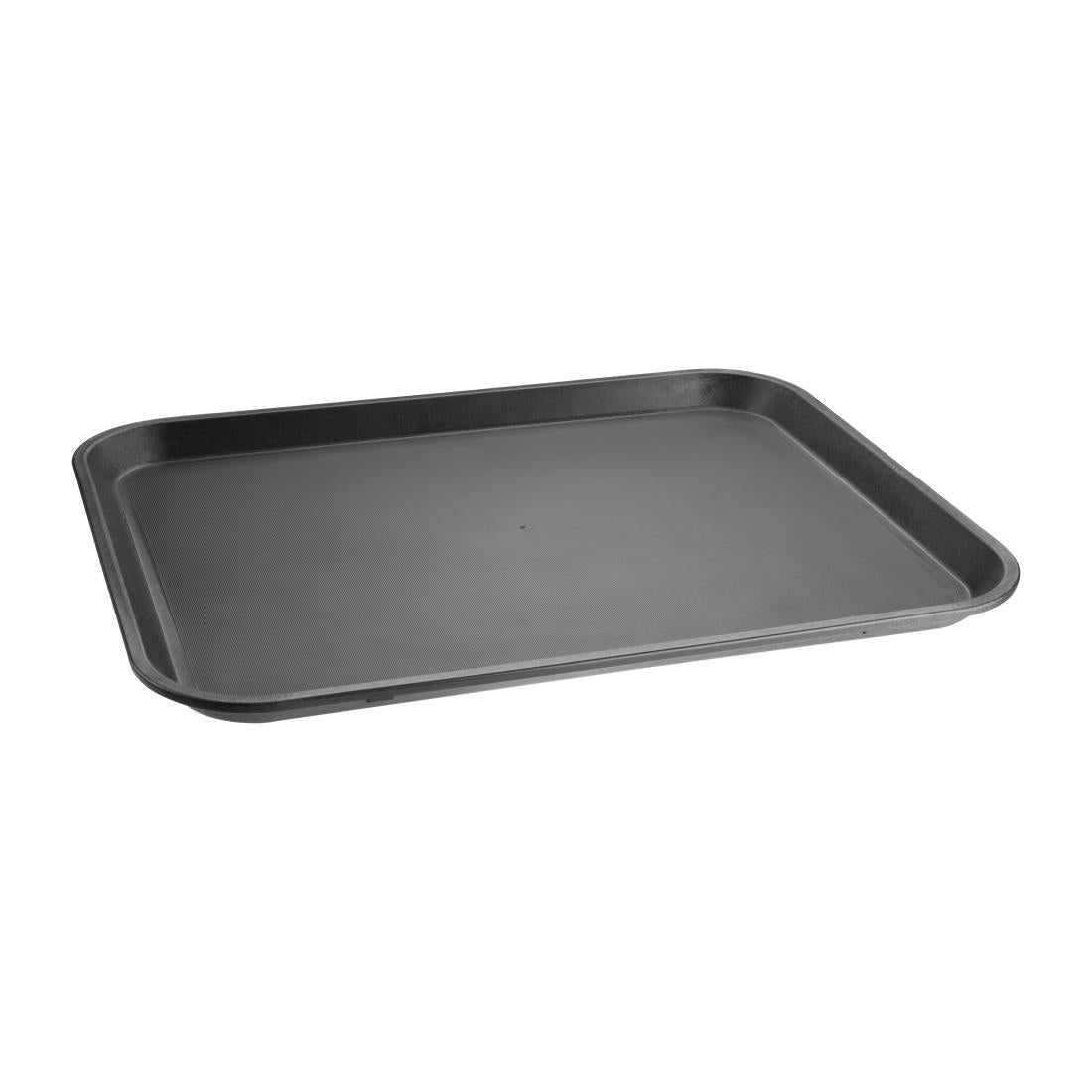 Olympia Kristallon Polypropylene Rectangular Non-Slip Tray Black 405mm - GM238