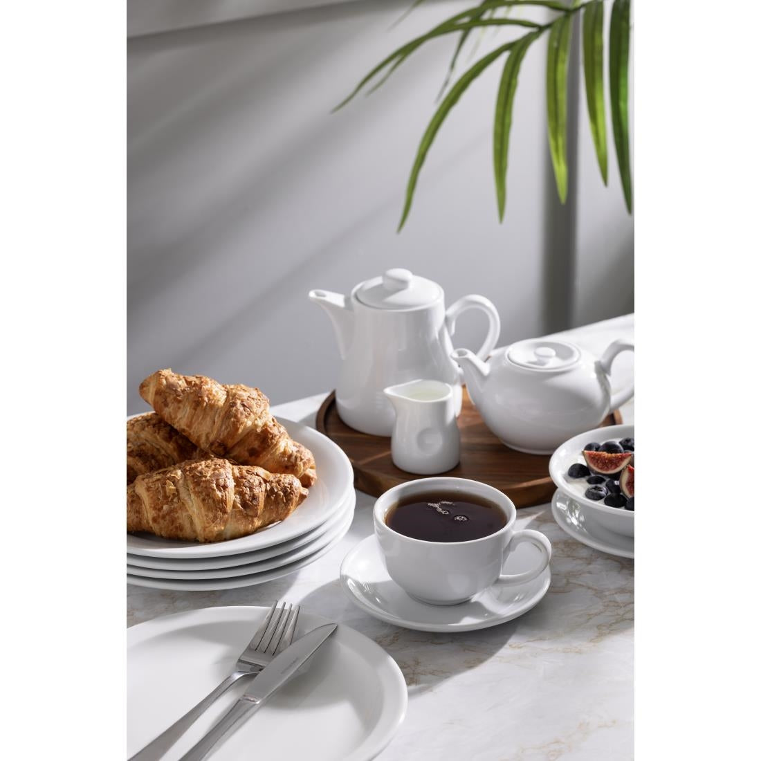 Olympia Whiteware Teapots 426ml (4 Pack) - CB473
