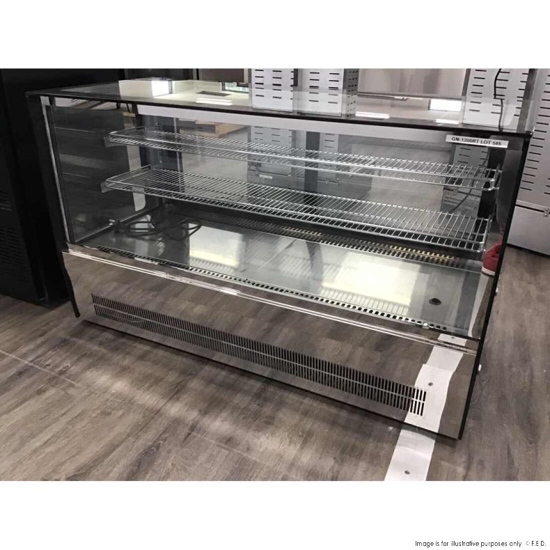 2NDs: Bonvue Counter top square 2 Shelves Glass cold food display GN-1200RT-VIC585