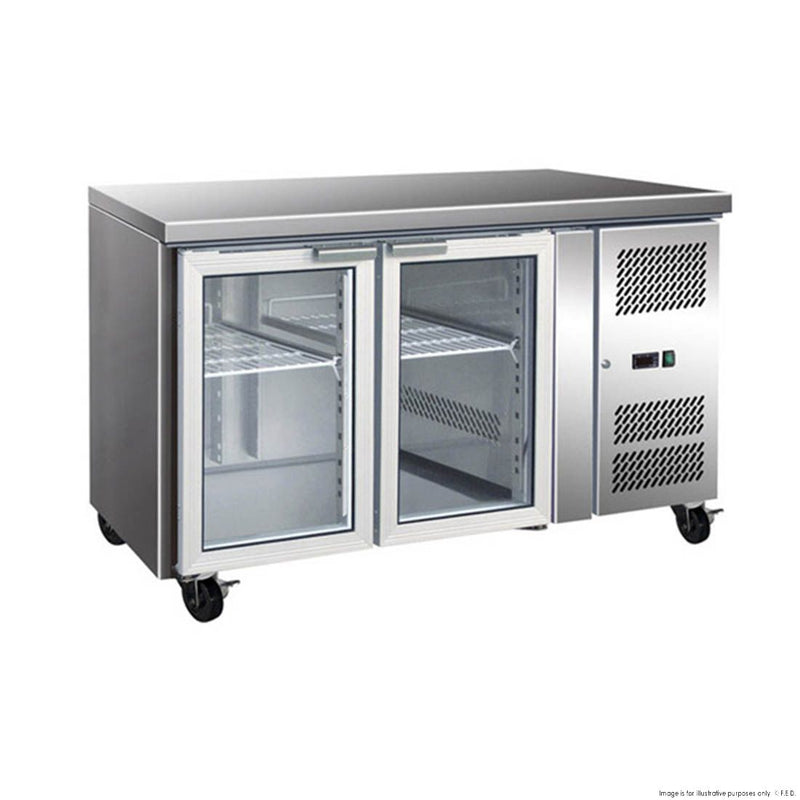 2NDs: Thermaster 2 Glass Door Gastronorm Bench Fridge GN2100TNG-VIC417