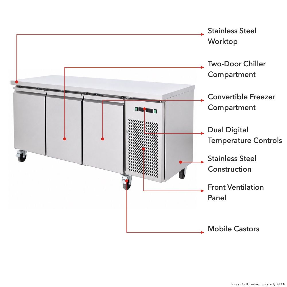 Thermaster Dual-Temperature GN Counter Refrigerator - GN3100DT