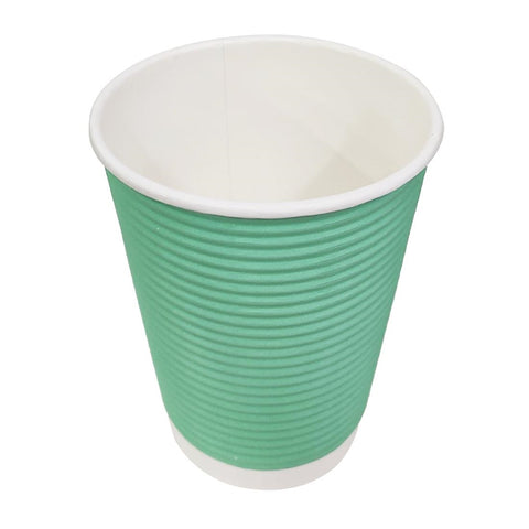 Fiesta Recyclable Takeaway Coffee Cups Ripple Wall Turquoise 225ml (Pack of 500) - GP421