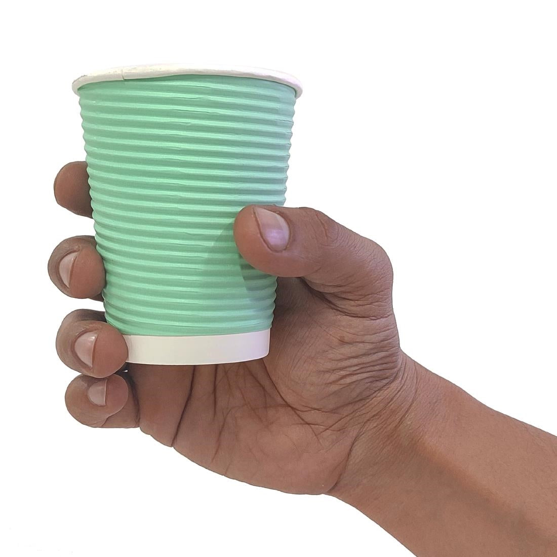 Fiesta Recyclable Takeaway Coffee Cups Ripple Wall Turquoise 225ml (Pack of 500) - GP421