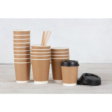 Fiesta Recyclable Coffee Cup Lids Black 225ml (Pack of 1000) - CW716