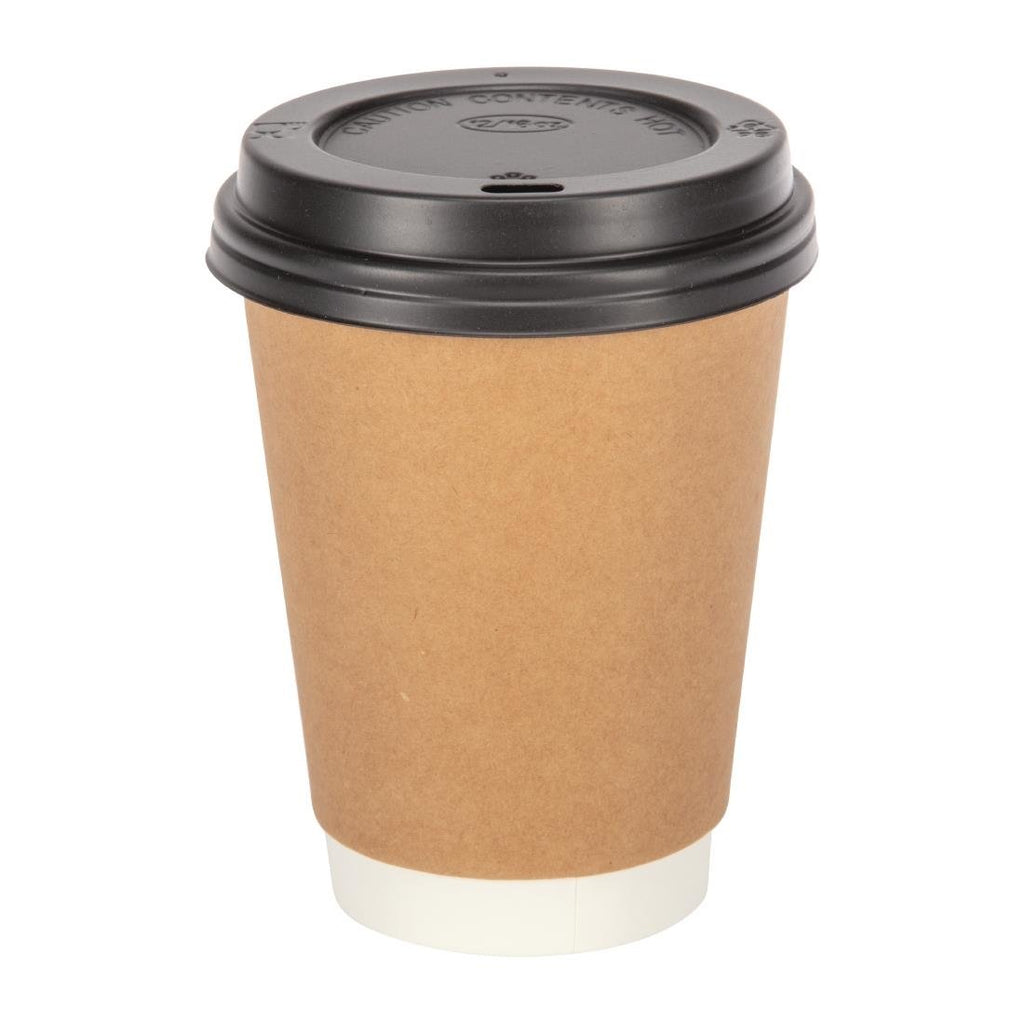 One Way Cups Fiesta Recyclable Takeaway Coffee Cups Double Wall Kraft 340ml (Pack o