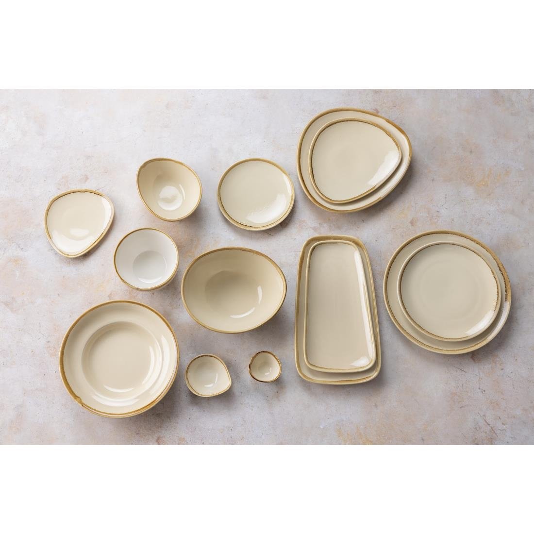 Olympia Kiln Sandstone Round Coupe Plates 180mm (6 Pack) - FA025