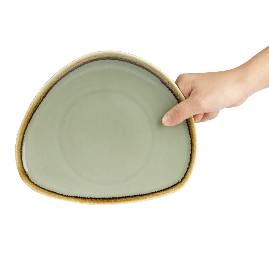 Olympia Kiln Triangular Plate Moss 230mm - GP473