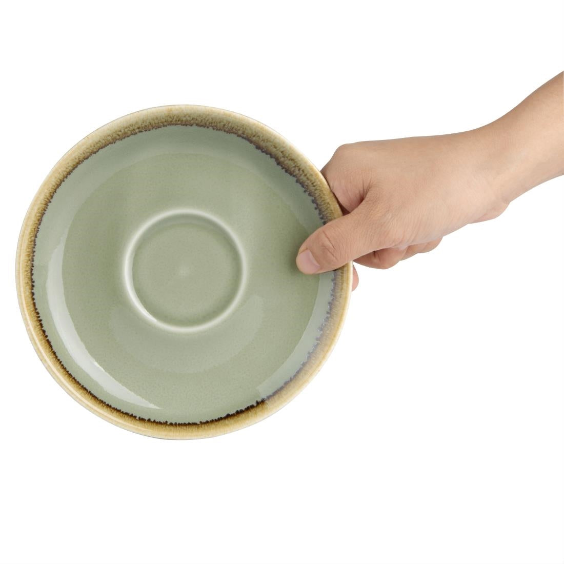 Olympia Kiln Cappuccino Saucer Moss 160mm - GP481