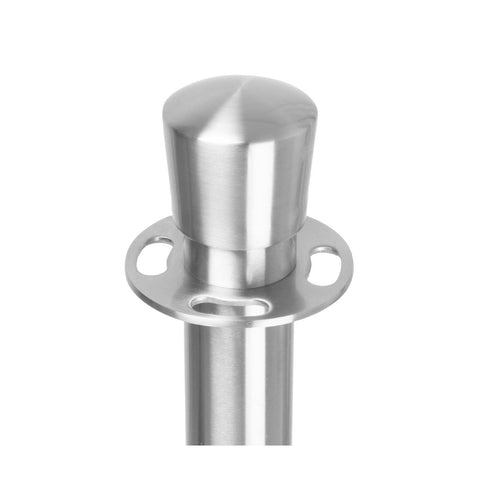 Bolero Flat Base Barrier Posts Brushed Stainless Steel (2 pack) - GP639