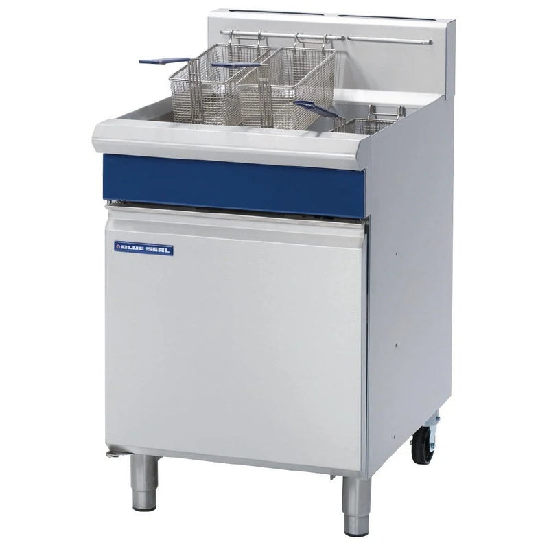 Blue Seal by Moffat Single Pan VeeRay Natural Gas Deep Fryer with Mechanical Controls 31Ltr GT60