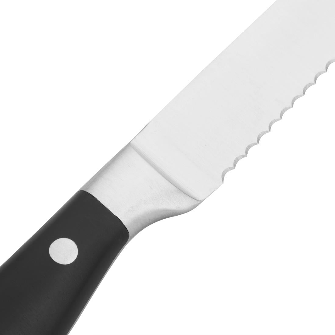 Olympia Premium Riveted Steak Knives with Black ABS Handles (6 pack) - GR919