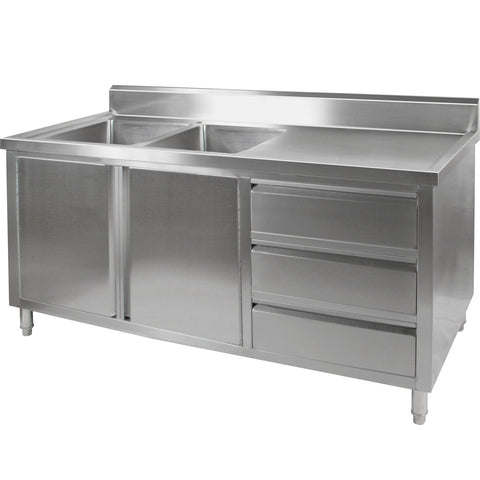 Modular Systems Dsc-2400L-H Kitchen Tidy Cabinet With Double Left Sinks DSC-2400L-H-new