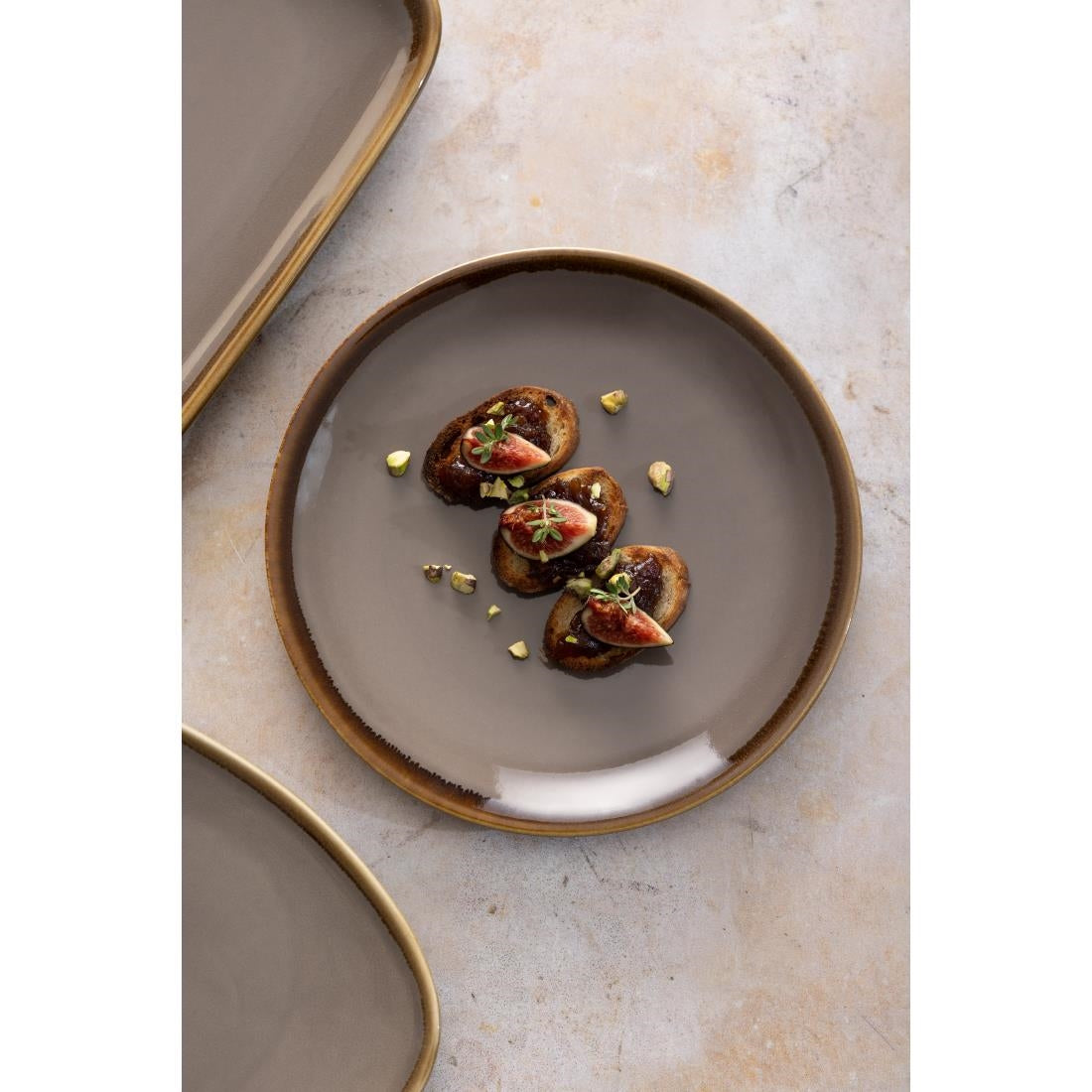 Olympia Kiln Round Coupe Plate Smoke 230mm - HC387