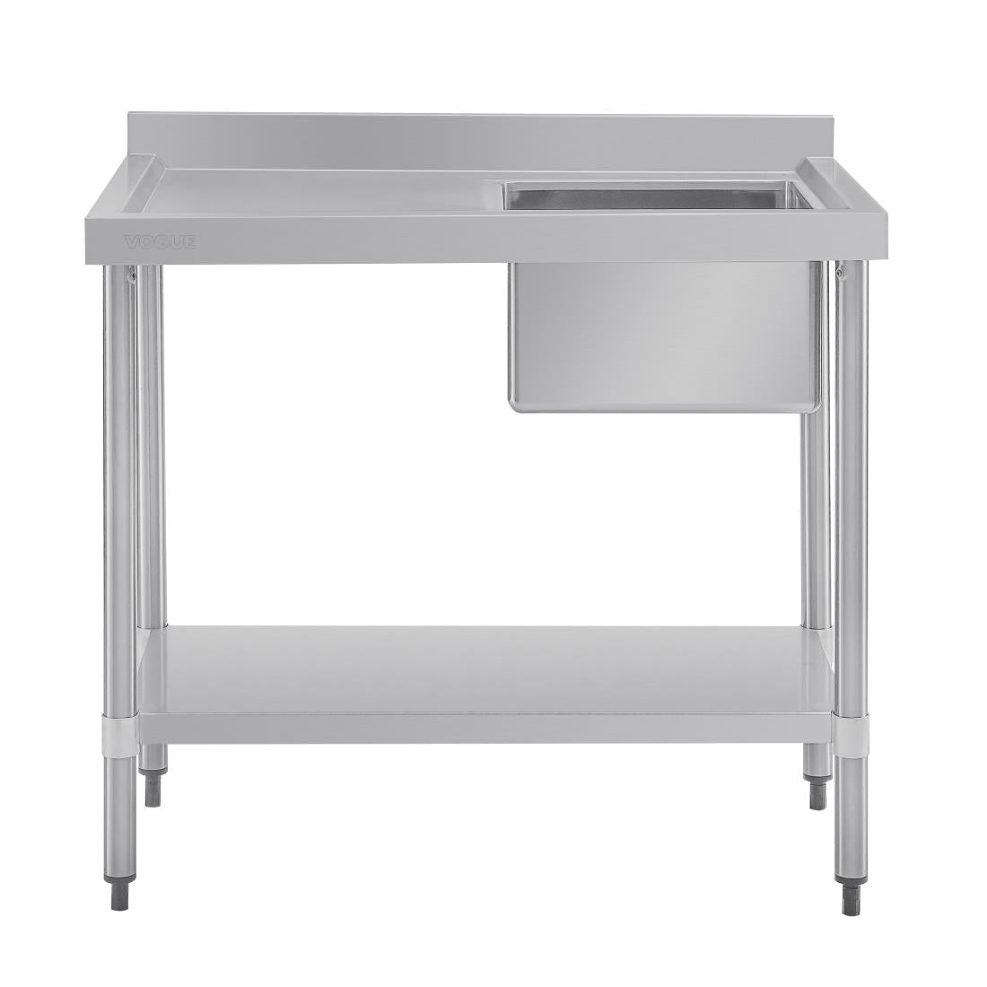 Vogue Single Bowl Sink L/H Drainer - 1000mm 90mm Drain - HC901