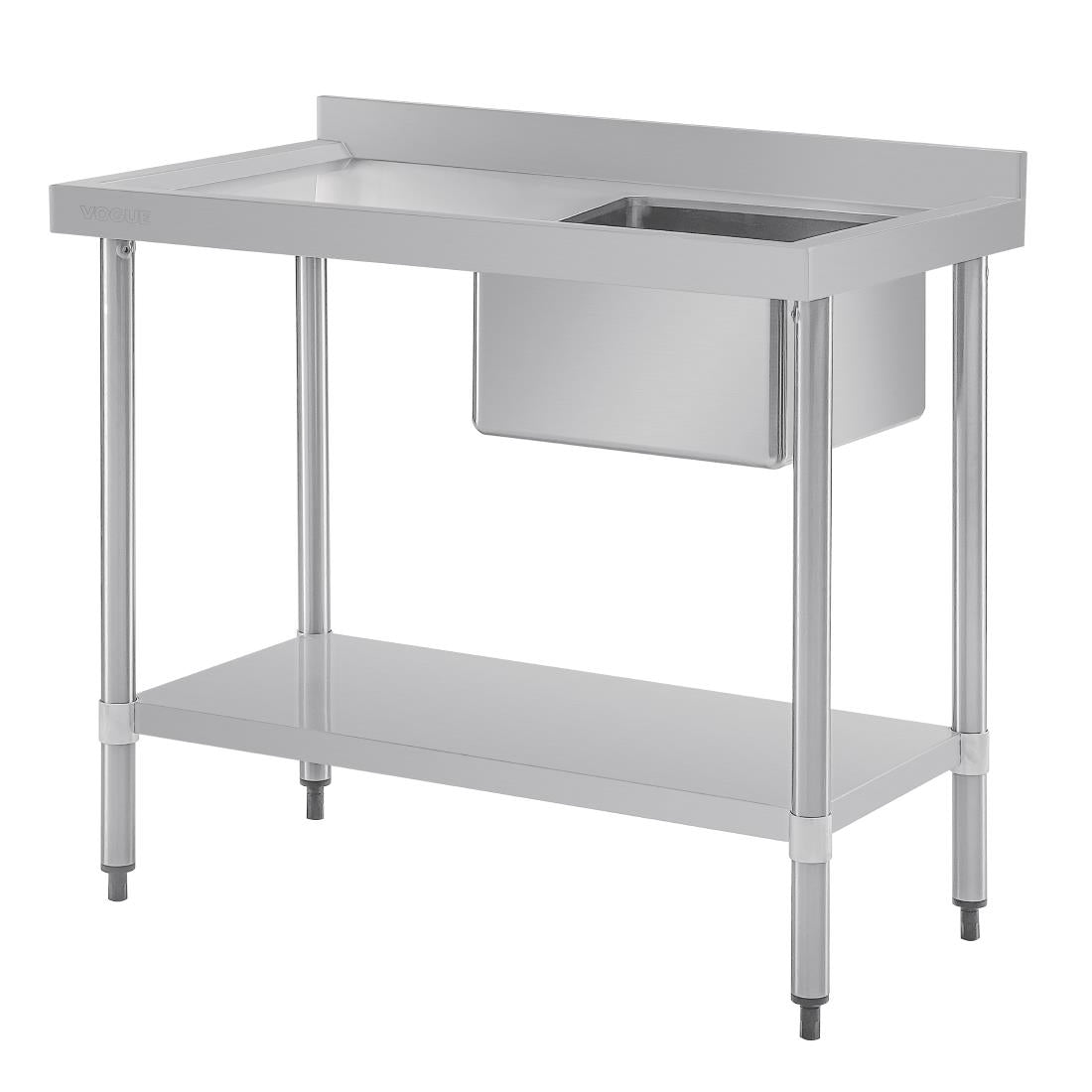 Vogue Single Bowl Sink L/H Drainer - 1000mm 90mm Drain - HC901