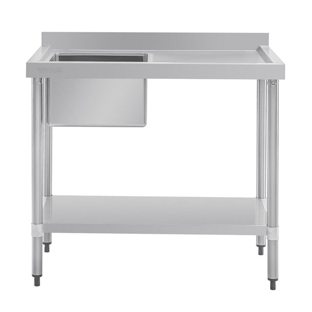 Vogue Single Bowl Sink R/H Drainer - 1000mm 90mm Drain - HC900