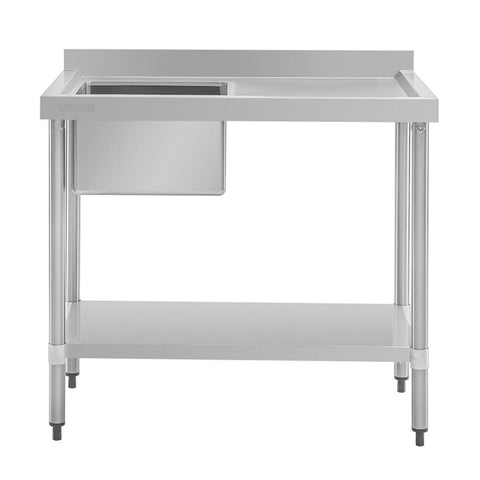 Vogue Single Bowl Sink R/H Drainer - 1000mm 90mm Drain - HC900