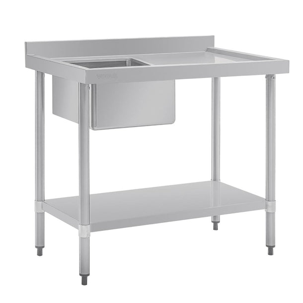 Vogue Single Bowl Sink R/H Drainer - 1000mm 90mm Drain - HC900