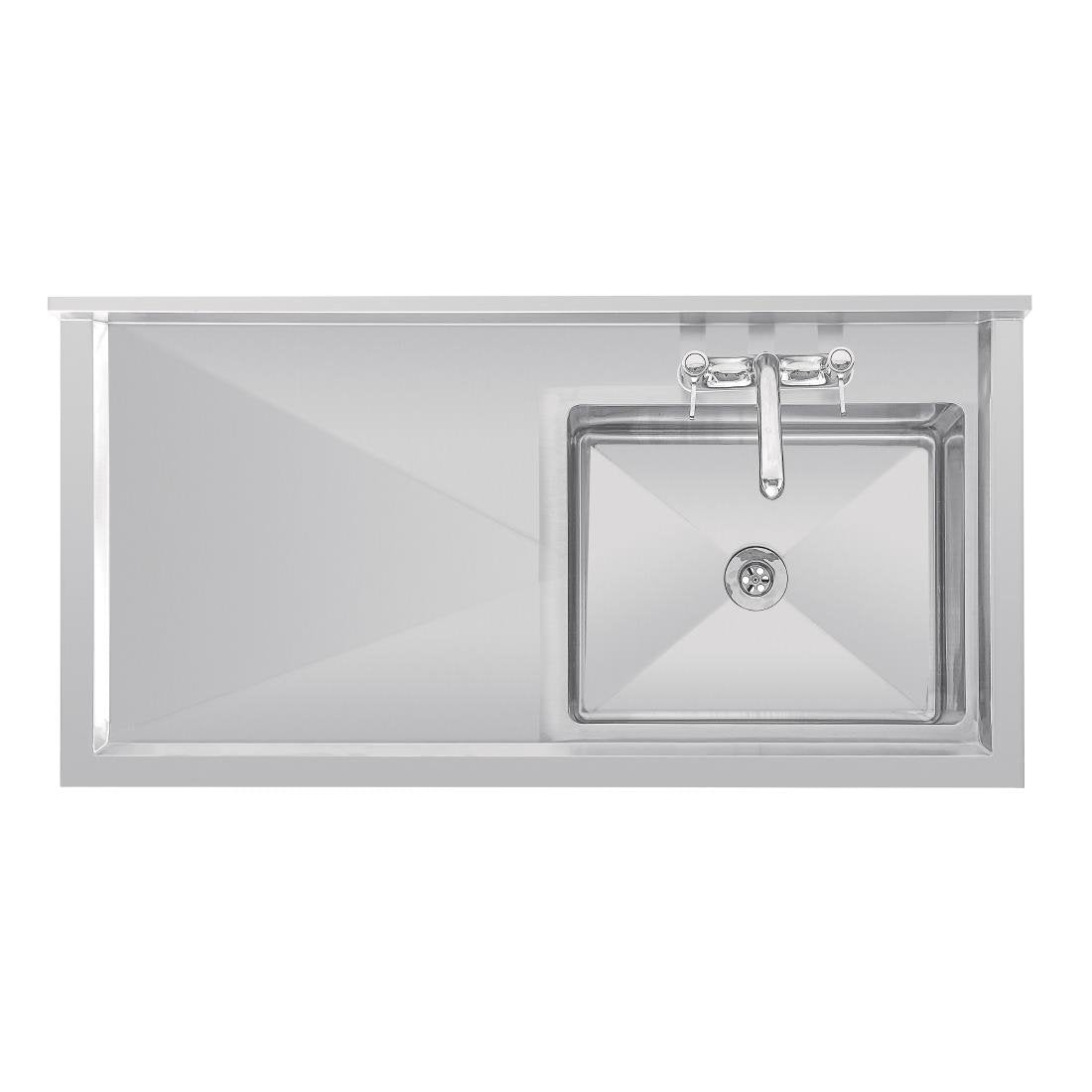 Vogue Single Bowl Sink R/H Drainer - 1200mm 90mm Drain - HC903