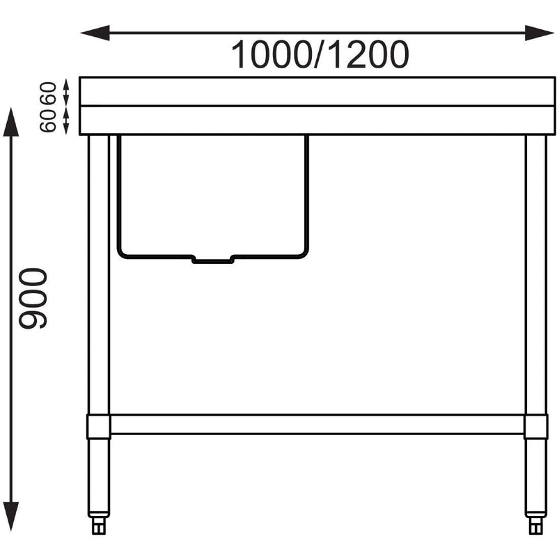 Vogue Single Bowl Sink R/H Drainer