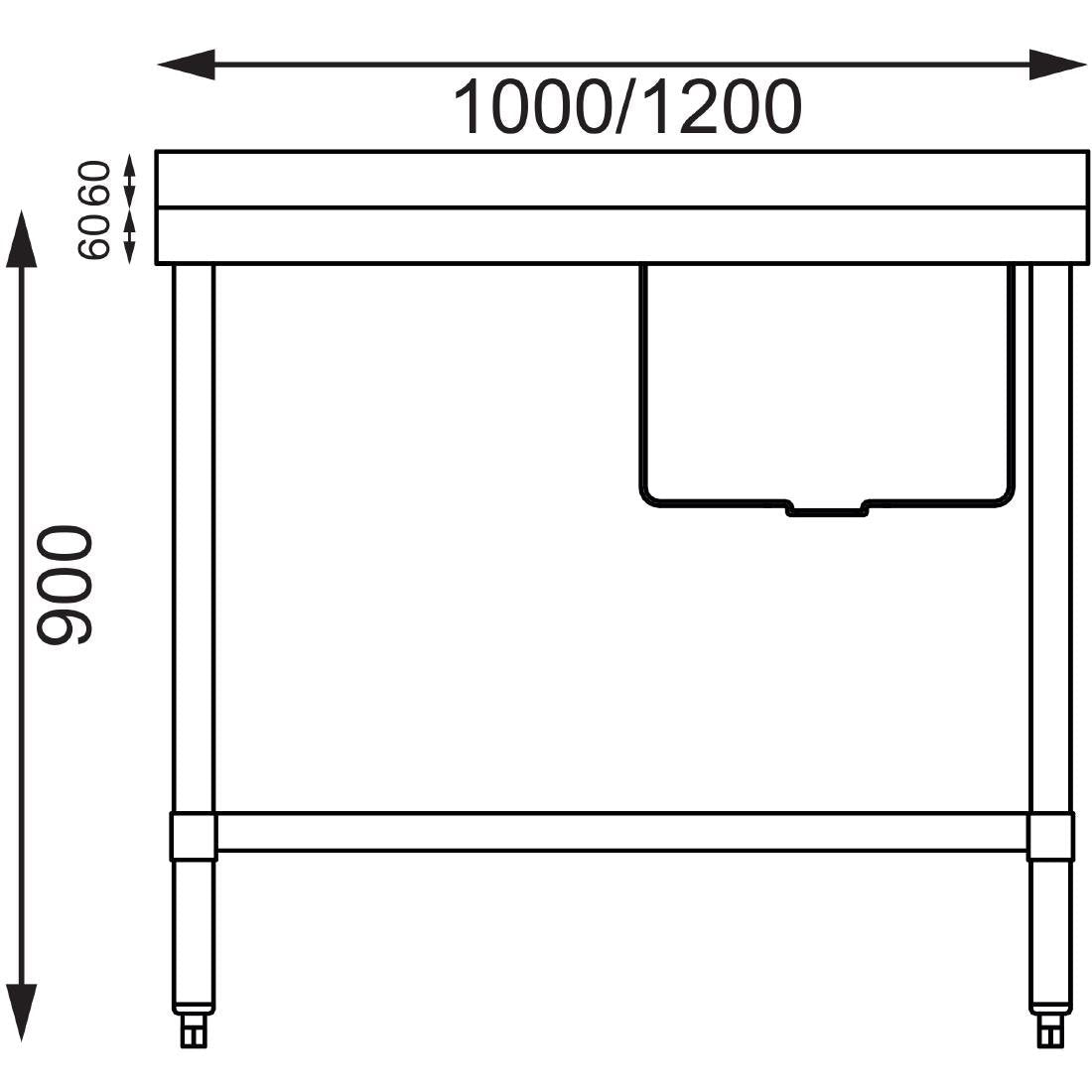 Vogue Single Bowl Sink L/H Drainer