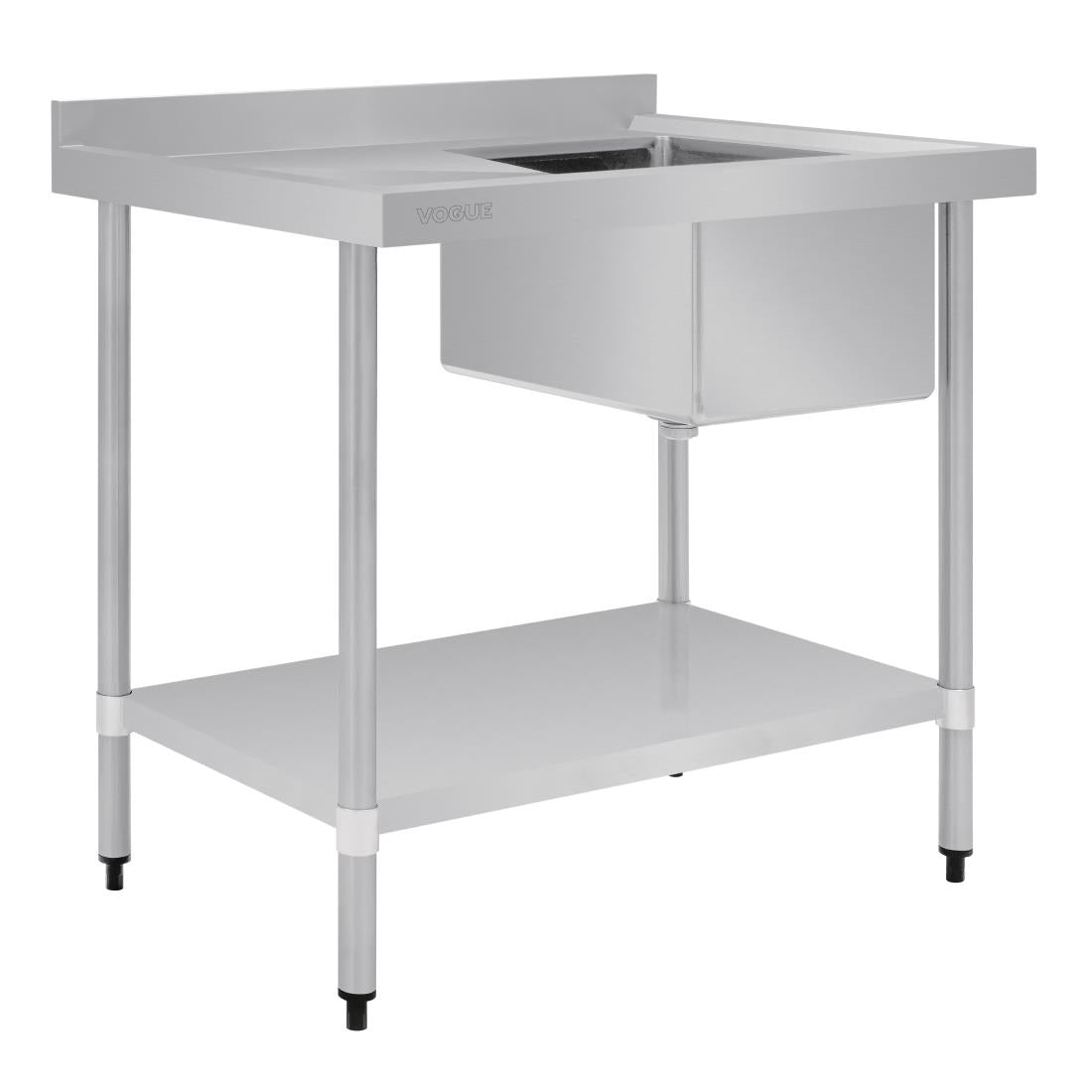 Vogue Single Bowl Sink L/H Drainer - 1000mm x 700mm 90mm Drain - HC913