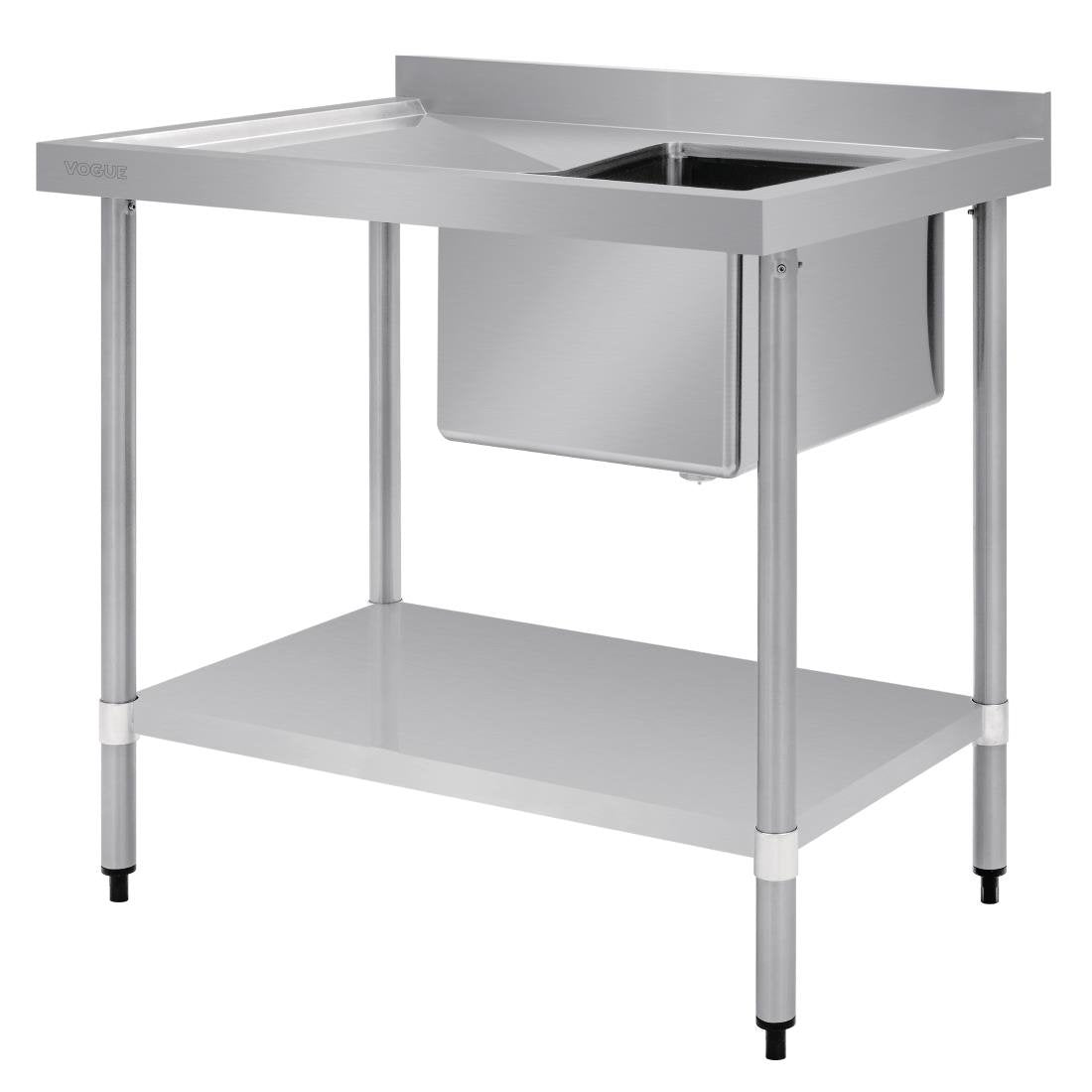 Vogue Single Bowl Sink L/H Drainer - 1000mm x 700mm 90mm Drain - HC913