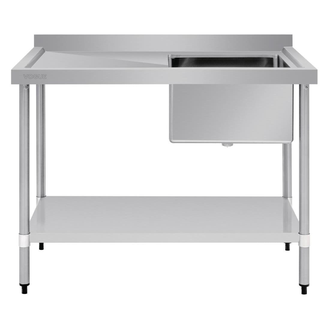 Vogue Single Bowl Sink L/H Drainer - 1200mm x700mm 90mm Drain - HC914