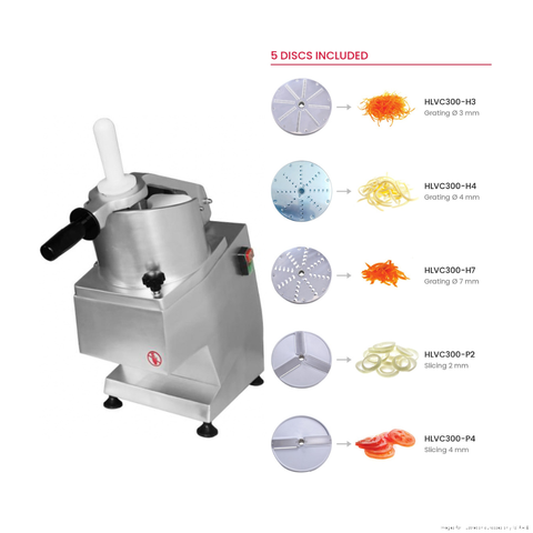 Yasaki 300kg/h Heavy Duty Vegetable Cutter with 5 Discs - HLVC300-AL