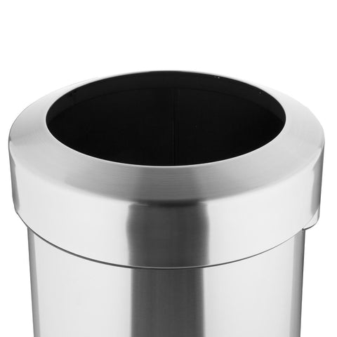 Bolero Brushed Steel Bin with Open Top Lid 70Ltr - HT460