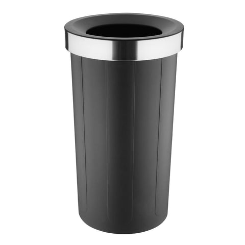 Bolero Bin with Open Top Lid Black 60Ltr - HT462