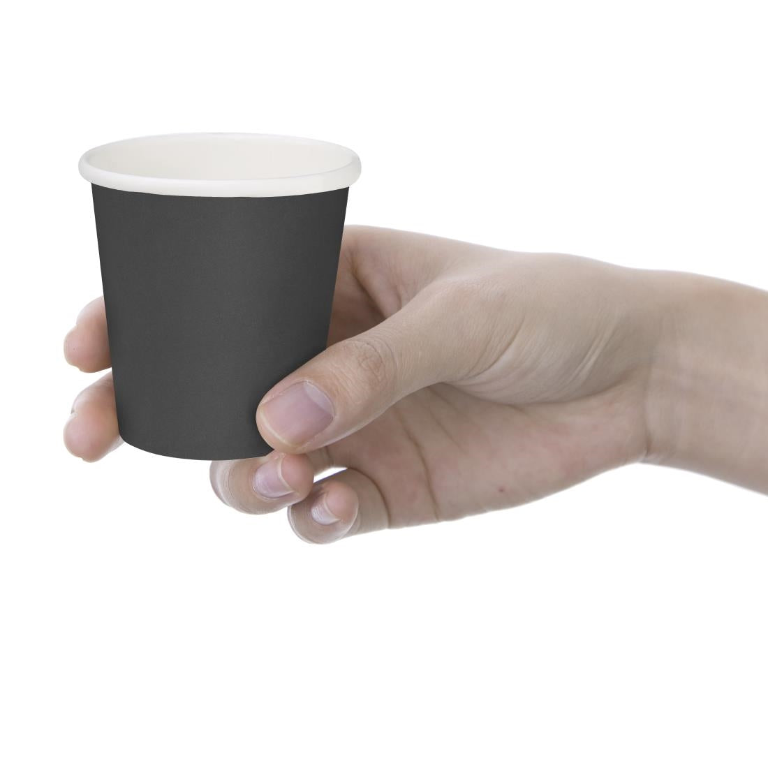 Fiesta Recyclable Hot Cups Single Wall Black 170ml (50 Pack) - HT469