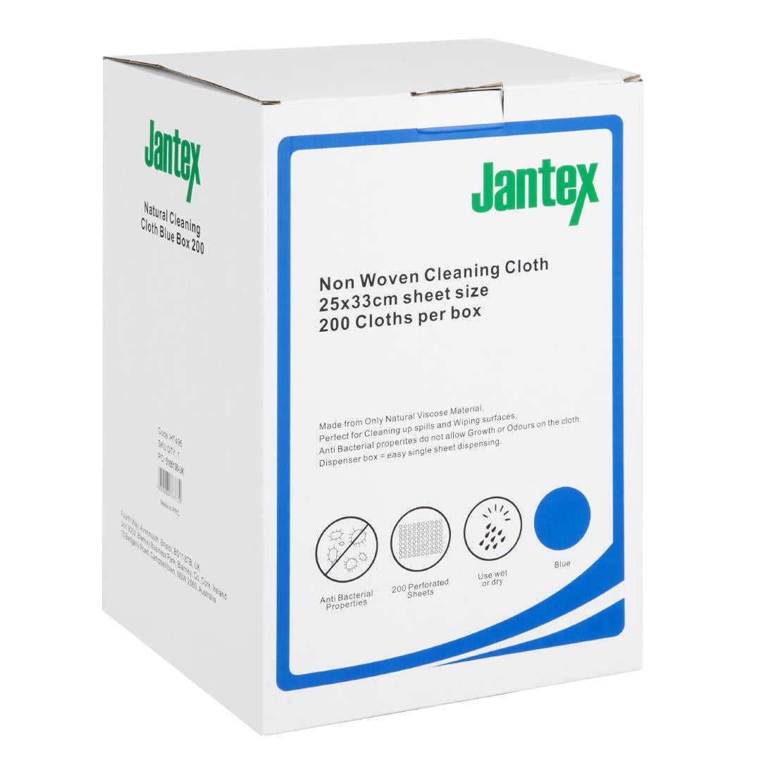 Jantex Green Compostable Cleaning Cloth Blue (Pack of 200) - HT495