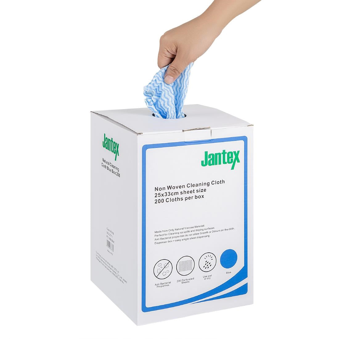 Jantex Green Compostable Cleaning Cloth Blue (Pack of 200) - HT495