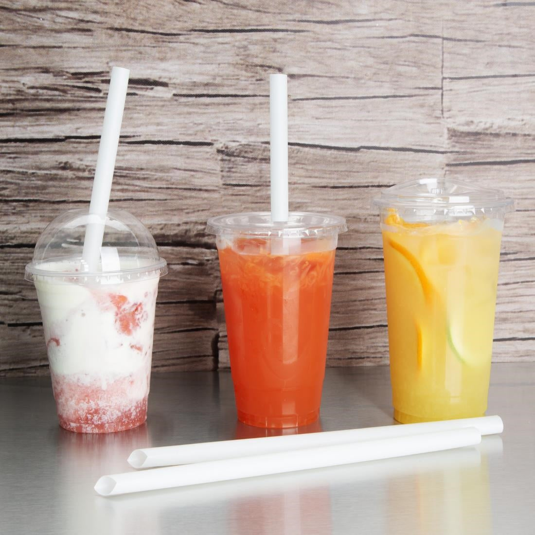 Fiesta Recyclable rPET Flat Lids for 340/455/568ml Cups (400 Pack) - HU062