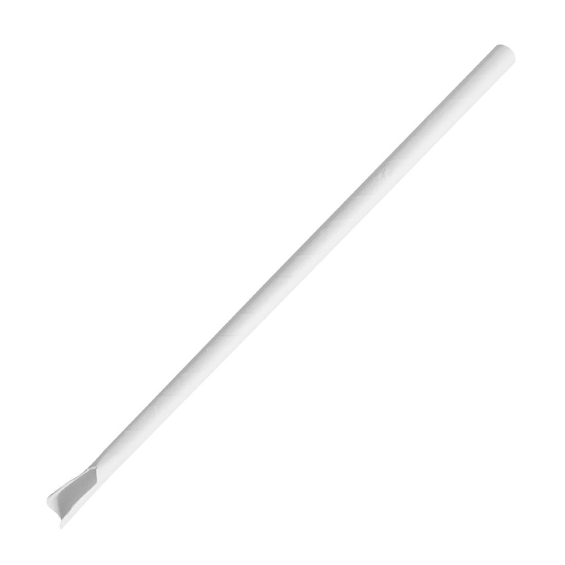 Fiesta Compostable Paper Spoon Straw White 210x8mm (250 Pack) - HU367