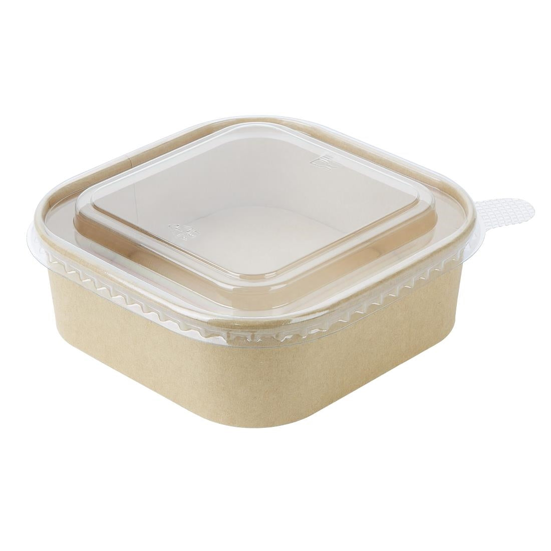Fiesta Recyclable PET lid for Square Container Bases (300 Pack) - HW019