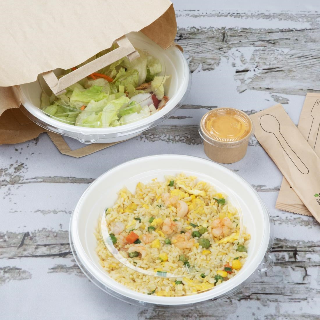 Fiesta Compostable Bagasse Poke Bowl Bases 710ml (50 Pack) - HW028