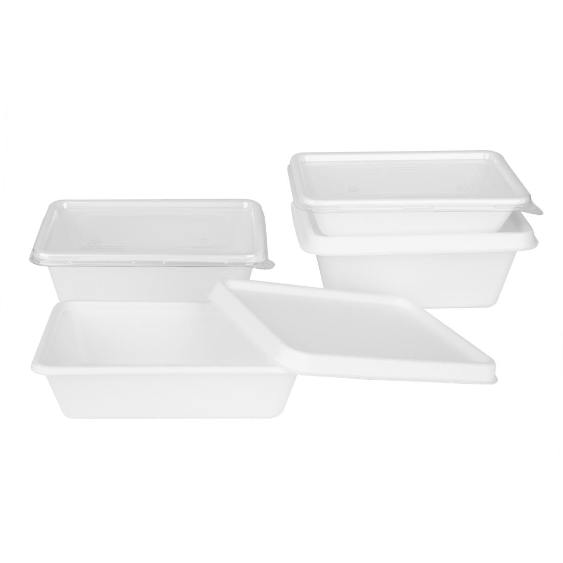Fiesta Recyclable PET Lids for Bagasse Container Bases (100 Pack) - HW038