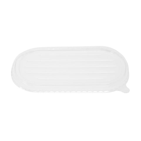 Fiesta Recyclable PET Lids for Bagasse Oval Containers (100 pack) - HW630